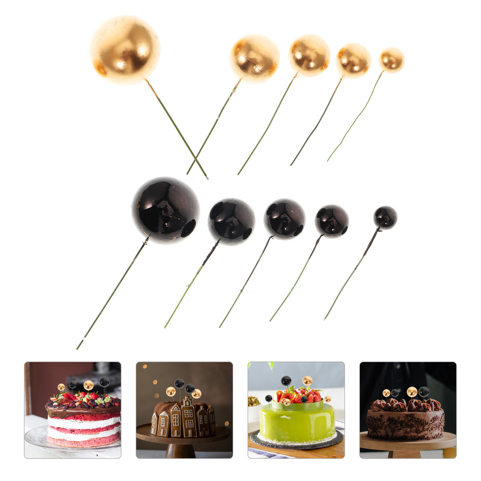 Wedding Supply Decor - 60-teiliges Premium-Set für Tortendekoration, Cupcake-Topper-Sortiment, Backdekorationen