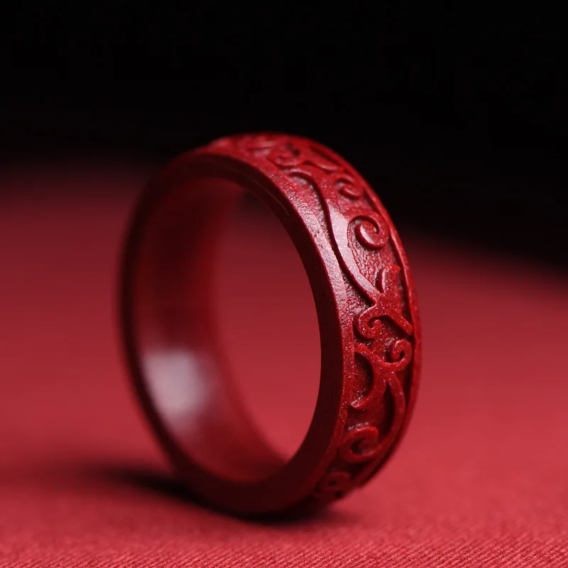 Wedding Zone - Natürliche authentische Zinnober Ring Geschenk Freundin