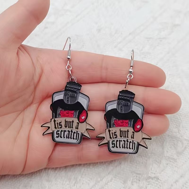 Wedding Yes - 10 Stück Acryl-Ohrringe mit schwarz-weißem Zitat,