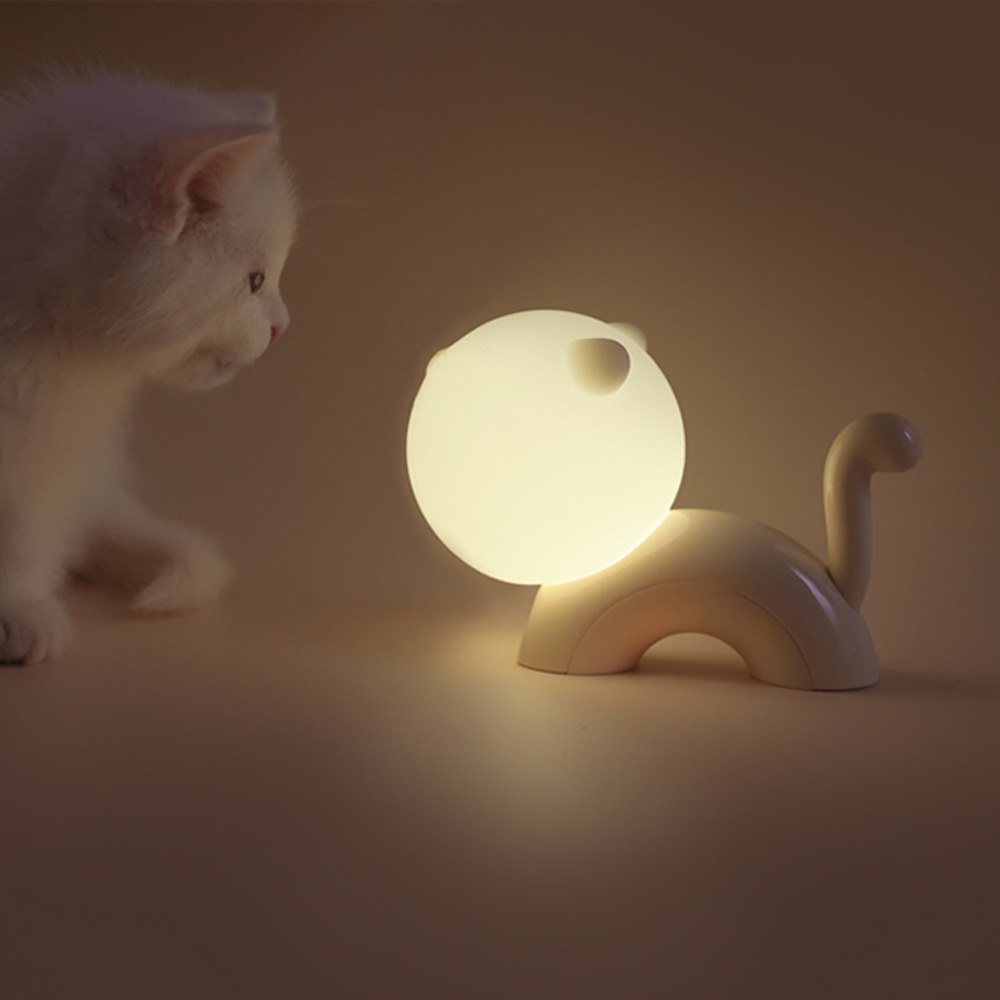 Wedding Tap - Schlafzimmer-Dekorationsgeschenk Niedliche Katzen-Nachtlampe mit Tipp-Steuerung, Wiederaufladbare