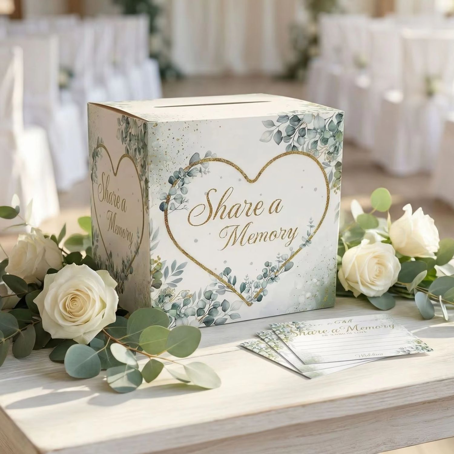 Wedding Floral Supply - Weiße Blumen-Hochzeitskartenbox – Elegante DIY-Bastelarbeiten für
