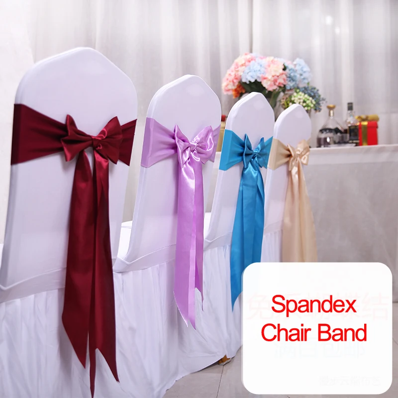 Bridal Sash Ribbon - 25 Stück Satin-Spandex-Stuhlbezug, Band, Bänder, Stuhl-Krawattenrücken