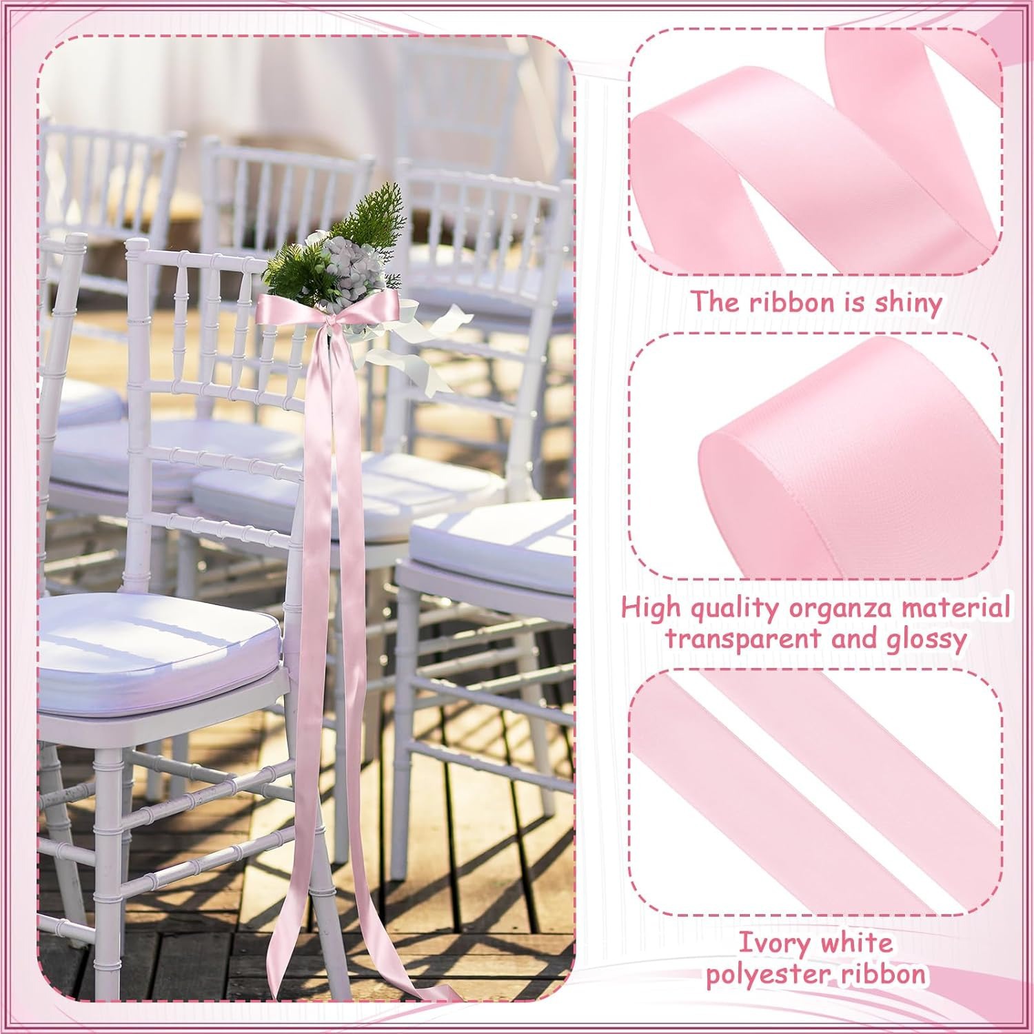 Stuhlschleifen, Gangschleifen, – Bridal Sash Ribbon Bewertung und Preis
