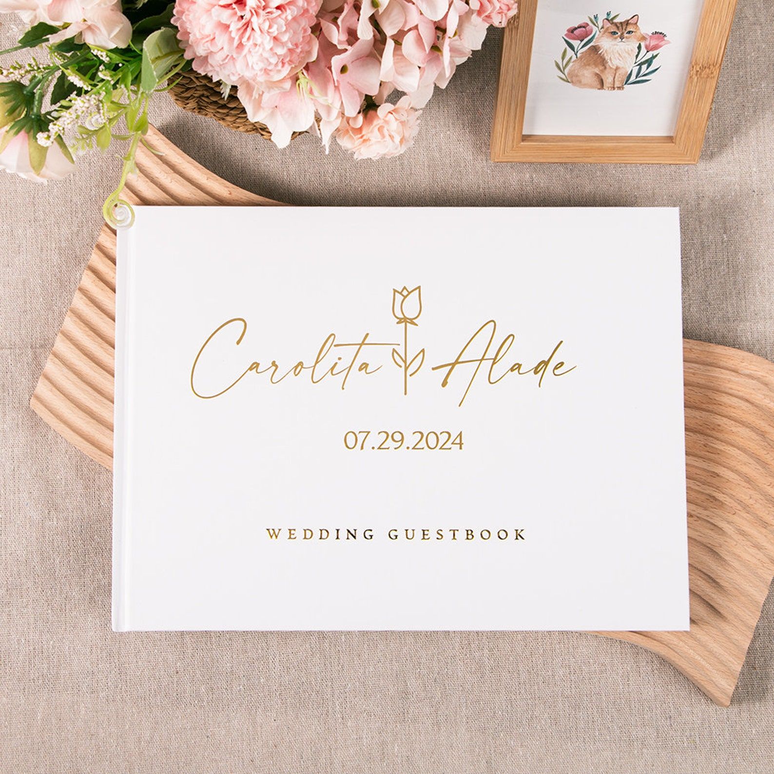 Benutzerdefinierte Hochzeit Gä – Personalized Guest Book Bewertung und Preis